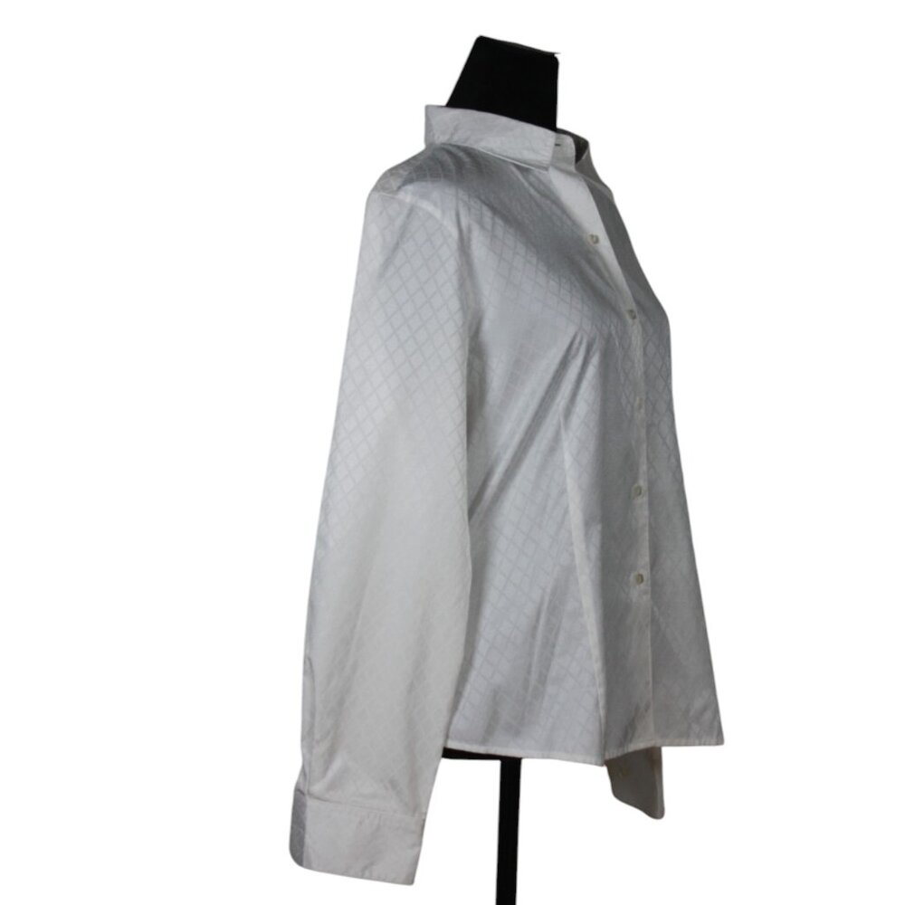 Pendleton White Button Down Blouse Size 12 - image 2